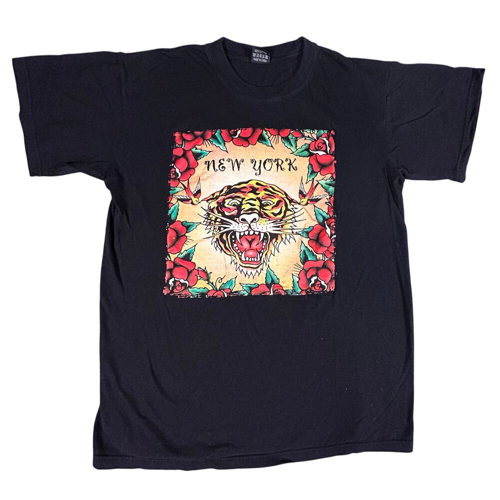BB‎ T Shirt Men's XL Black New York Tiger Embroidery Tee